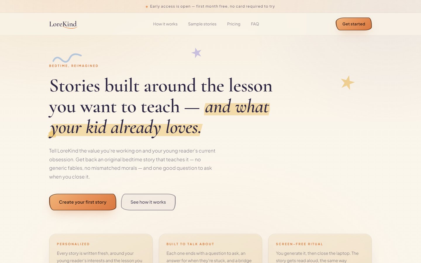 The LoreKind homepage